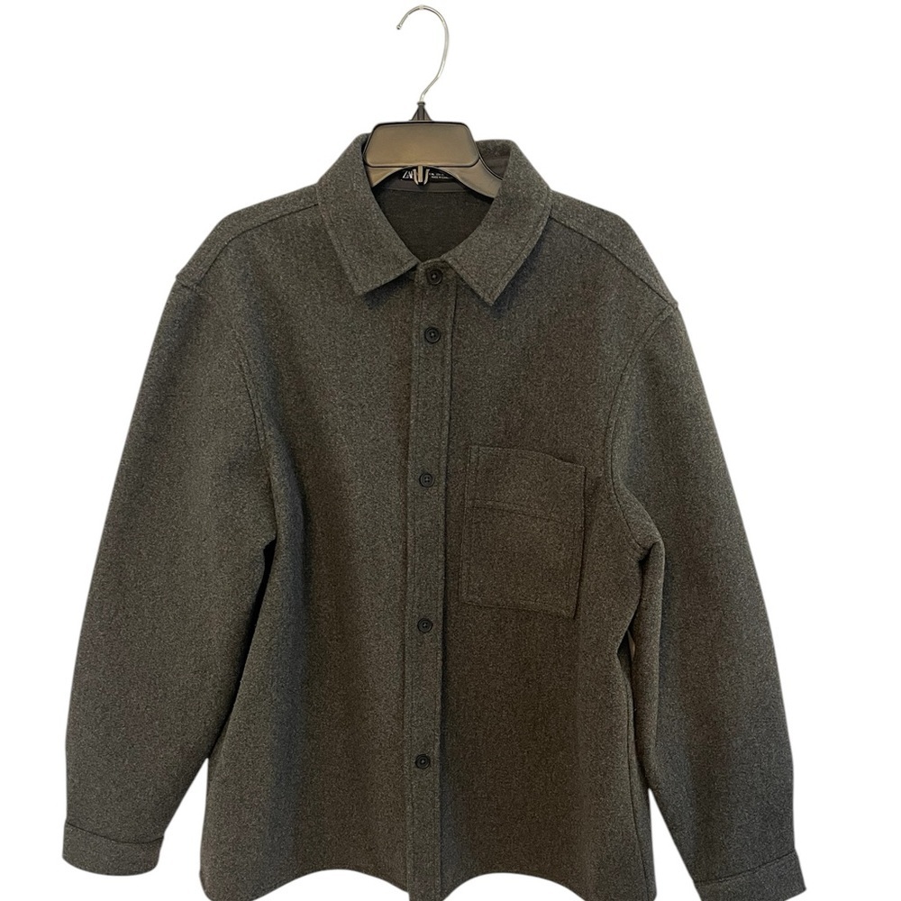 Women’s Zara Gray Wool Coat/Overshirt. Size XL.